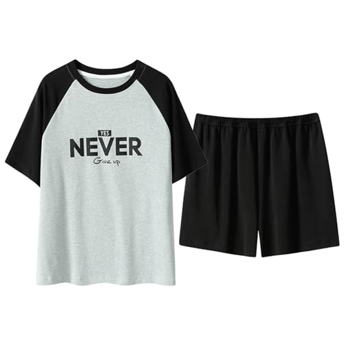GOSO 2pcs Sommer Pyjamas Set für Mädchen Baumwolle Kurze Ärmel Shorts gedruckt lässig niedlich Sleepwear Tops & Hosen Pyjamas Set für Teenager-Mädchen von GOSO