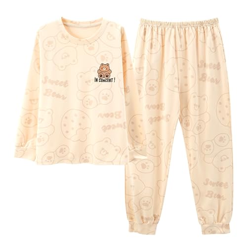 GOSO Girls Cotton Pyjamas Set Stylish Loungewear Set T-Shirt Pants Nightwear for Winter/Autumn, Breathable Cute Stylish Sleepwear Set for Teen Girls von GOSO