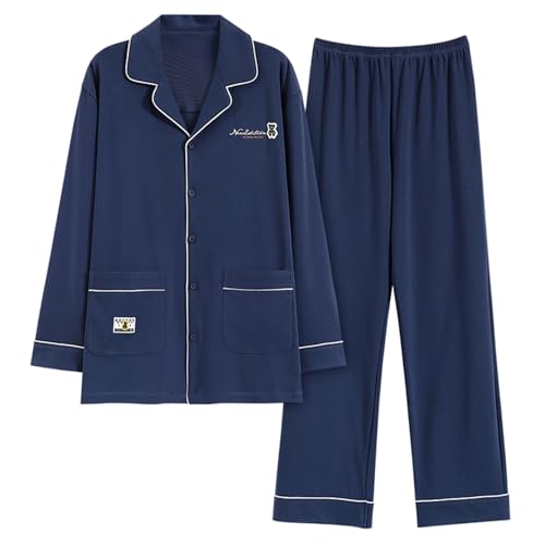 GOSO Jungen Pyjama Sets Baumwolle Button Down Nachtwäsche für Herbst/Winter 2pcs Pjs Sets, PJS Lange Ärmel & Lange Hosen Loungwear Set für große Teenager Jungen von GOSO