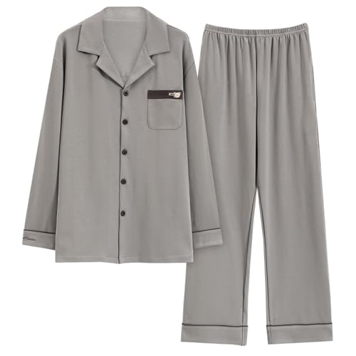 GOSO Jungen Pyjama Sets Baumwolle Button Down Nachtwäsche für Herbst/Winter 2pcs Pjs Sets, PJS Lange Ärmel & Lange Hosen Loungwear Set für große Teenager Jungen von GOSO
