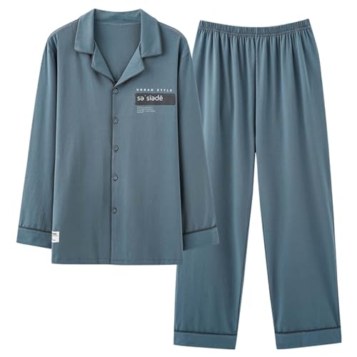 GOSO Jungen Schlafanzug Set Button Down Stylische Loungewear Set Lange Ärmel Nachtwäsche für Winter/Herbst, Nachtwäsche Set für Teenager Jungen Große Jungen von GOSO