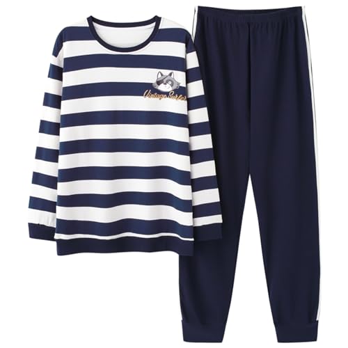 GOSO Jungen Schlafanzug Set Stilvolle Loungewear Set Lange Ärmel Hose Nachtwäsche für Winter/Herbst, Schlafanzug Set für Teenager Jungen Große Jungen von GOSO