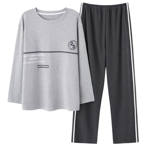 GOSO Jungen Schlafanzug Set Stilvolle Loungewear Set Lange Ärmel Hose Nachtwäsche für Winter/Herbst, Schlafanzug Set für Teenager Jungen Große Jungen von GOSO