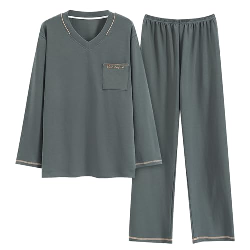 GOSO Jungen Schlafanzug Sets Baumwolle Nachtwäsche für Herbst/Winter 2pcs Pjs Sets, Lange Ärmel& Lange Hosen Rundhalsausschnitt Loungwear Set für große Jungen von GOSO