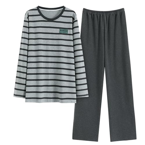 GOSO Jungen Schlafanzug Sets Baumwolle Nachtwäsche für Herbst/Winter 2pcs Pjs Sets, Lange Ärmel& Lange Hosen Rundhalsausschnitt Loungwear Set für große Jungen von GOSO