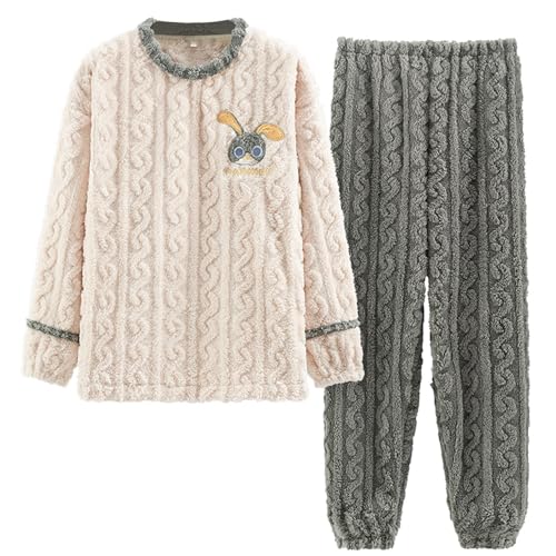 GOSO Jungen Schlafanzug Sets Fleece Flanell Nachtwäsche für Winter 2pcs Pjs Sets, Langarm&Hosen Loungwear Set für große Teenager Jungen 9-15Jahre von GOSO