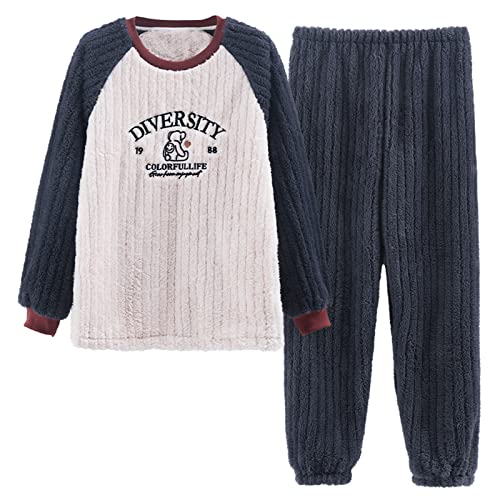 GOSO Jungen Schlafanzug Fleece Flanell Nachtwäsche für Winter 2pcs Pjs Set, Langarm&Hosen Loungwear für Große Teenager 9-15 Jahre von GOSO