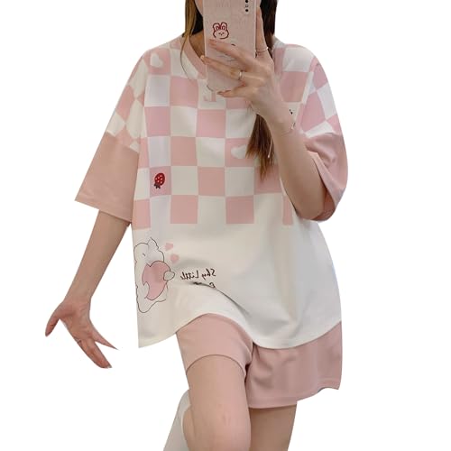 GOSO Kinder Pyjamas Mädchen Pyjamas Set Sommer Nachtwäsche Print PJs Sets Soft Lounge Sets Kurzarm Nachtwäsche für 10-16 Jahre von GOSO
