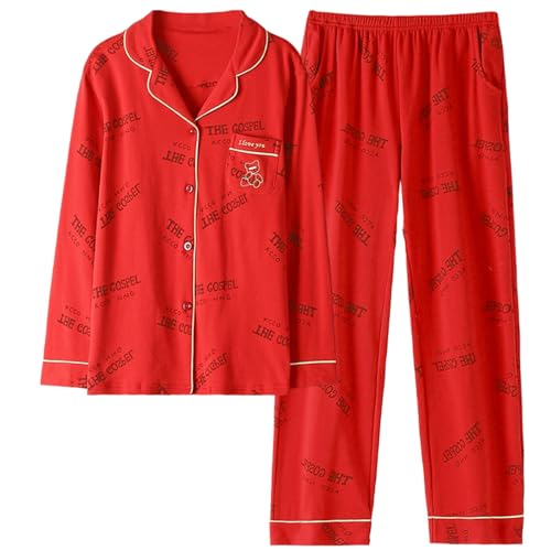 GOSO Mädchen Baumwolle 2pcs PJS Button Down Pyjamas Set Lange Ärmel Loungewear Set Nachtwäsche für Winter/Herbst, Atmungsaktiv Cute Sleepwear Set für Teenager Mädchen Große Mädchen von GOSO