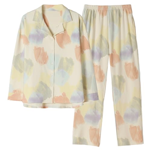 GOSO Mädchen Baumwolle 2pcs PJS Button Down Pyjamas Set Lange Ärmel Loungewear Set Nachtwäsche für Winter/Herbst, Atmungsaktiv Cute Sleepwear Set für Teenager Mädchen Große Mädchen von GOSO