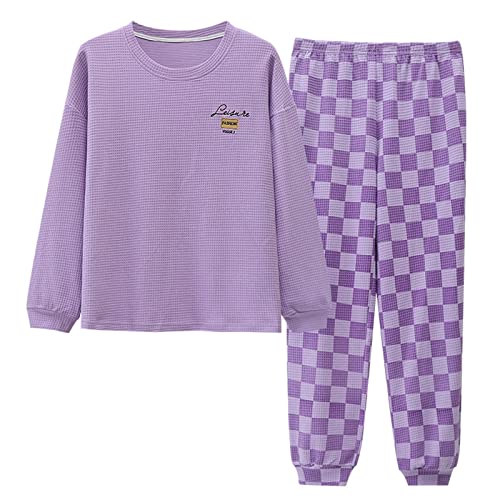 GOSO Mädchen Baumwolle 2pcs Pyjamas Set Stylish Loungewear Set Nachtwäsche für Winter/Herbst, Atmungsaktive Nachtwäsche Set für Teenager Mädchen von GOSO