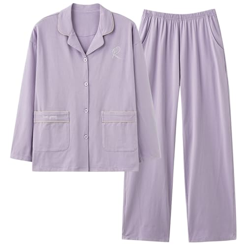 GOSO Mädchen Baumwolle PJS Button Down Pyjamas Set Lange Ärmel Loungewear Set Nachtwäsche für Winter/Herbst, Atmungsaktiv Niedliche Nachtwäsche Set für Teenager Mädchen Große Mädchen von GOSO