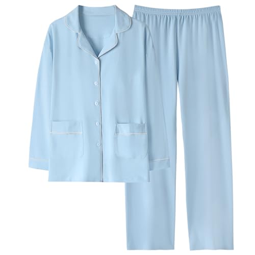 GOSO Mädchen Baumwolle PJS Button Down Pyjamas Set Lange Ärmel Loungewear Set Nachtwäsche für Winter/Herbst, Atmungsaktiv Niedliche Nachtwäsche Set für Teenager Mädchen Große Mädchen von GOSO