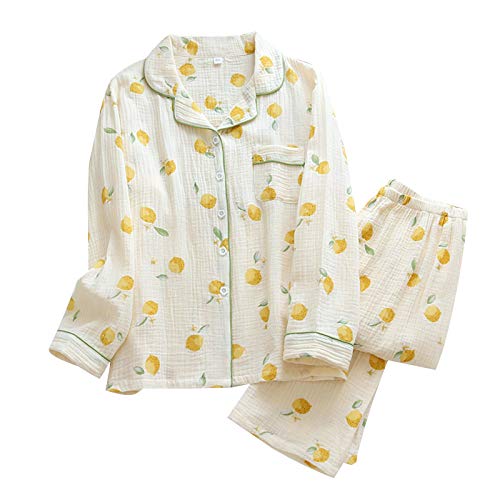 GOSO Mädchen Baumwolle Pyjamas Set Warme Loungewear Set Button Down Floral Pattern Nachtwäsche für Winter/Herbst, Atmungsaktiv Niedlich Stilvolle Nachtwäsche Set für Teenager Mädchen von GOSO