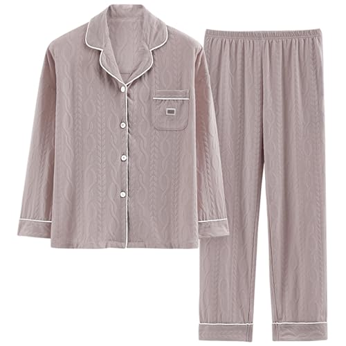 GOSO Mädchen Baumwollpyjama Button Down Loungewear T-Shirt Hose Nachtwäsche für Winter/Herbst, Atmungsaktiv Niedlich Stilvolle Nachtwäsche für Teenager Mädchen von GOSO