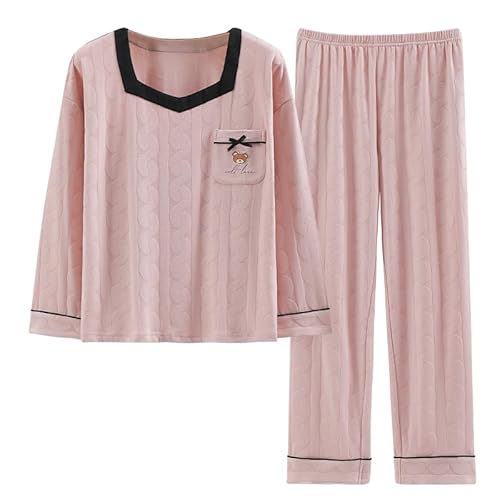 GOSO Mädchen Fleece Schlafanzug Set Flanell Warme Loungewear Set, Rundhalsausschnitt Lange Ärmel Lange Hosen Nachtwäsche, Schlafanzug für große Mädchen von 8-14 Jah von GOSO