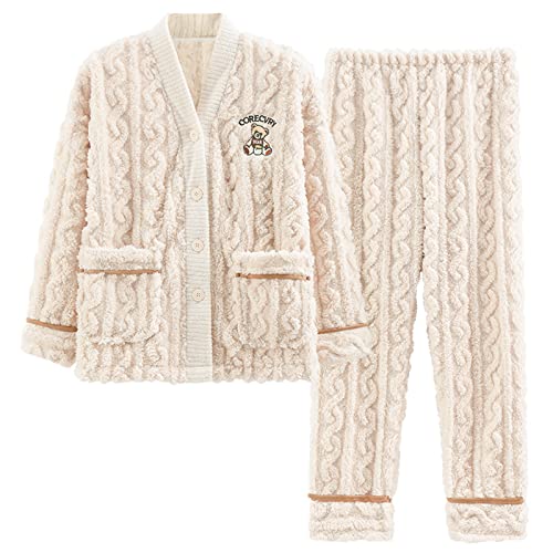 GOSO Mädchen Fleece Schlafanzug Set Flanell Warme Loungewear Set, Rundhalsausschnitt Lange Ärmel Lange Hosen Nachtwäsche, Schlafanzug für große Mädchen von 8-14 Jah von GOSO