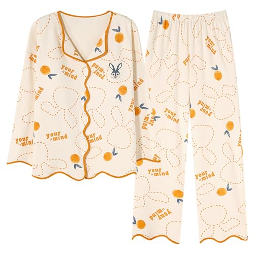 GOSO Mädchen Pyjamas Set 2pcs PJS Button Down Baumwolle locker sitzend Frühling Sommer Herbst niedlich hautfreundlich Lange Ärmel Hose atmungsaktiv Schlafanzug von GOSO