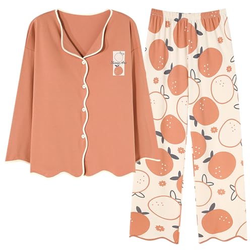 GOSO Mädchen Pyjamas Set 2pcs PJS Button Down Baumwolle locker sitzend Frühling Sommer Herbst niedlich hautfreundlich Lange Ärmel Hose atmungsaktiv Schlafanzug von GOSO