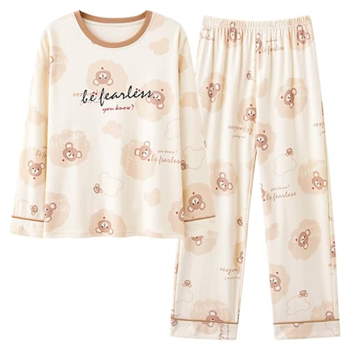 GOSO Mädchen Pyjamas Set 2pcs PJS mit Taschen Baumwolle locker sitzend Frühling Sommer Herbst niedlich hautfreundlich Lange Ärmel Hose atmungsaktiv Schlafanzug von GOSO