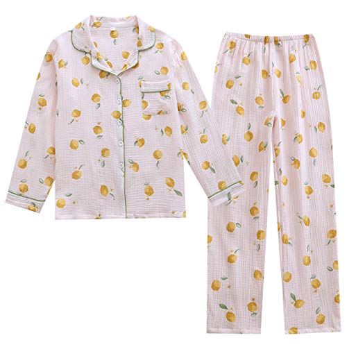 GOSO Mädchen Pyjamas Set Knopfleiste Loungewear Set Blumenmuster Nachtwäsche für Winter/Herbst Süßes Schlafanzug-Set für Teenager-Mädchen von GOSO