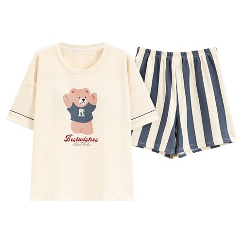 GOSO Mädchen Pyjamas Set Nette Kinder 10 12 14 16 Jahre Pjs Pyjama Nachtwäsche Print Tops und Kurze Hosen Nachtwäsche Sommer Kinder Outfit von GOSO
