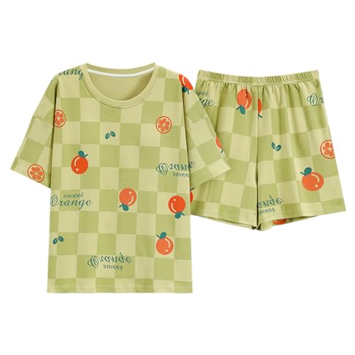 GOSO Mädchen Pyjamas Set Nette Kinder 10 12 14 16 Jahre Pjs Pyjama Nachtwäsche Print Tops und Kurze Hosen Nachtwäsche Sommer Kinder Outfit von GOSO