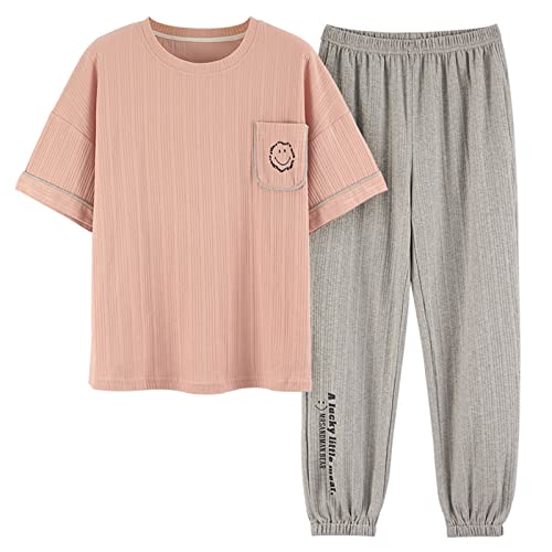 GOSO Mädchen Pyjamas Set Niedliche PJS Rundhalsausschnitt Pullover Weiche Kurzarm Hosen Nachtwäsche Mädchen Loungewear PJ Set von GOSO