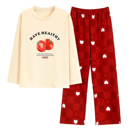 GOSO Mädchen Schlafanzug Set Baumwolle locker sitzend Frühling Sommer Herbst Niedlich Hautfreundlich Lange Ärmel Hose Atmungsaktiv Schlafanzug von GOSO