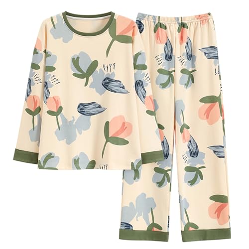 GOSO Mädchen Schlafanzug Set Baumwolle locker sitzend Frühling Sommer Herbst Niedlich Hautfreundlich Lange Ärmel Hose Atmungsaktiv Schlafanzug von GOSO