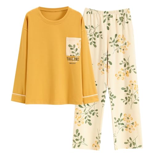 GOSO Mädchen Schlafanzug Set Baumwolle locker sitzend Frühling Sommer Herbst Niedlich Hautfreundlich Lange Ärmel Hose Atmungsaktiv Schlafanzug von GOSO