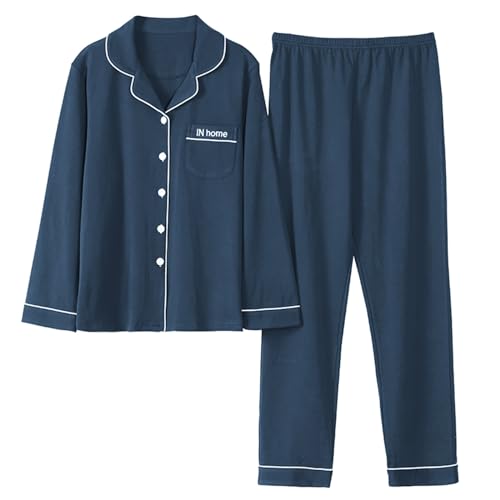 GOSO Mädchen Schlafanzug Set Front Opening Button Down Baumwolle einfarbig locker Frühling Sommer Herbst niedlich hautfreundlich stilvoll atmungsaktiv Schlafanzug von GOSO