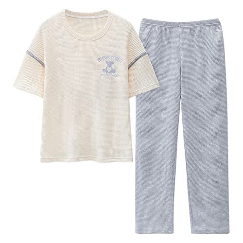 GOSO Mädchen Schlafanzug Set Pullover weiche Kurze Ärmel Lange Hose Nachtwäsche Mädchen Loungewear PJ Set von GOSO