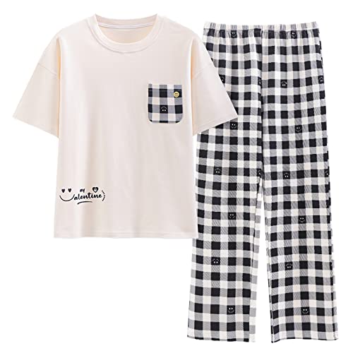 GOSO Mädchen Schlafanzug Set Pullover weiche Kurze Ärmel Lange Hose Nachtwäsche Mädchen Loungewear PJ Set von GOSO