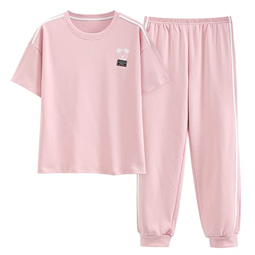 GOSO Mädchen Schlafanzug Set Pullover weiche Kurze Ärmel Lange Hose Nachtwäsche Mädchen Loungewear PJ Set von GOSO