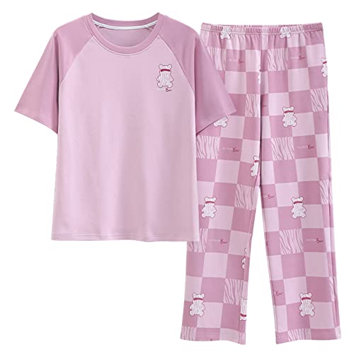 GOSO Mädchen Schlafanzug Set Pullover weiche kurze Ärmel lange Hose Nachtwäsche Mädchen Loungewear PJ Set von GOSO