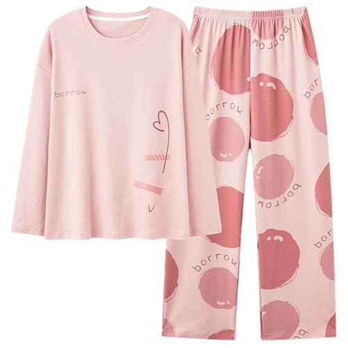 GOSO Mädchen Schlafanzug Set Stilvolle Langarm Loungewear Set Nachtwäsche mit Tasche für Winter/Herbst, Atmungsaktive Nachtwäsche Set für Teenager Mädchen von GOSO