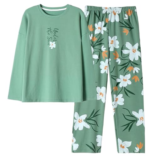 GOSO Mädchen Schlafanzug Set Stilvolle Langarm Loungewear Set Nachtwäsche mit Tasche für Winter/Herbst, Atmungsaktive Nachtwäsche Set für Teenager Mädchen von GOSO