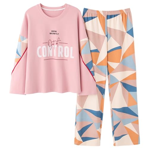 GOSO Mädchen Schlafanzug Set mit Taschen Baumwolle Locker sitzend Frühling Sommer Herbst Niedlich Hautfreundlich Lange Ärmel Hose Atmungsaktiv Nachtwäsche von GOSO