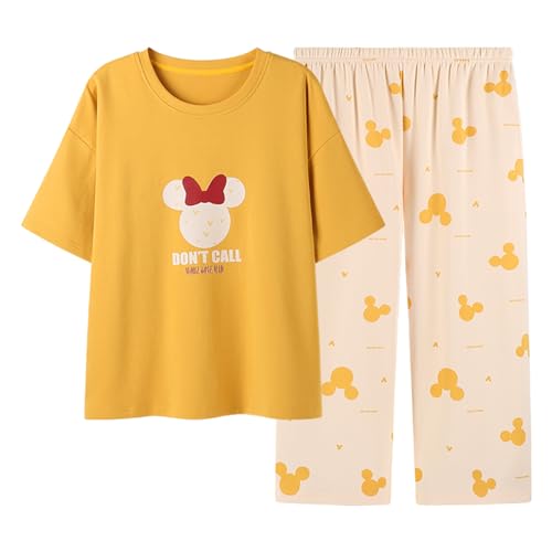 GOSO Mädchen Sommer Pyjamas Set Loungewear Set Kurze Ärmel+Caprihose Nachtwäsche, 2pcs Baumwolle niedlich stilvolle Nachtwäsche für Teenager Mädchen von GOSO