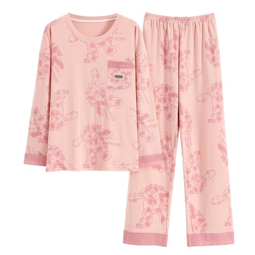 GOSO Mädchen Waffel 2pcs Pyjamas Set Stylish Loungewear Set Nachtwäsche für Winter/Herbst, Atmungsaktive Nachtwäsche Set für Teenager Mädchen von GOSO