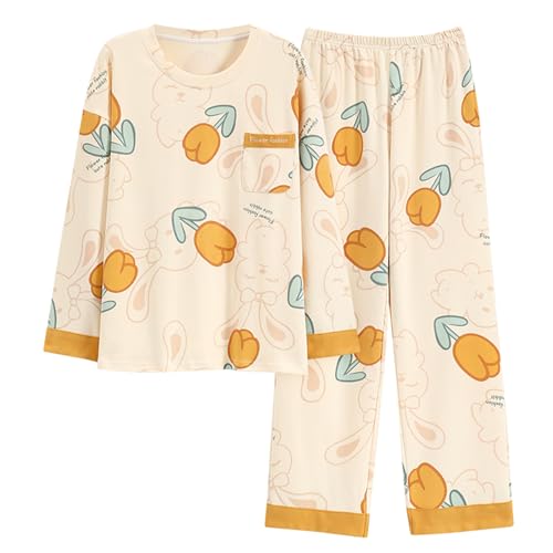 GOSO Mädchen Waffel 2pcs Pyjamas Set Stylish Loungewear Set Nachtwäsche für Winter/Herbst, Atmungsaktive Nachtwäsche Set für Teenager Mädchen von GOSO