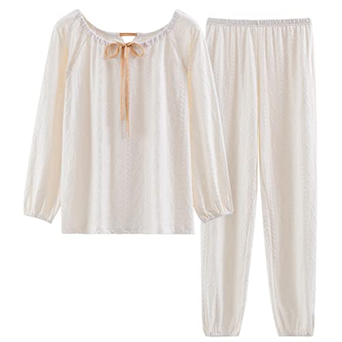 GOSO Pyjamas Set für Teenager Mädchen Lange Ärmel Top und Hose, Rundhalsausschnitt Baumwolle Nachtwäsche niedlich gedruckt lässig Nachtwäsche M-2XL Lounge Wear PJS, Geschenke für große Mädchen von GOSO