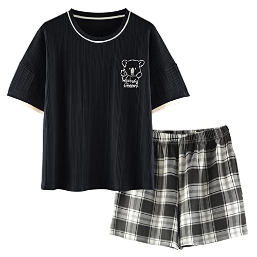 GOSO Pyjamas für Mädchen Kurzarm Shorts Casual Sleepwear Tops & Pants Pyjamas Set für Teenager-Mädchen für den Somme GOSO Pyjamas für Mädchen Kurzarm Shorts Casual Sleepwear Tops & Pants Pyjamas Set für Teenager-Mädchen für den Somme von GOSO