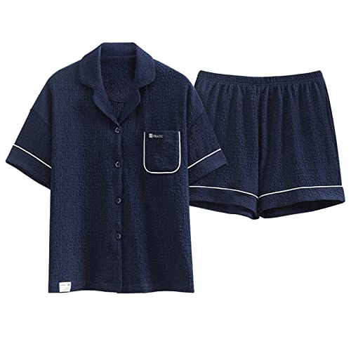 GOSO Pyjamas für Mädchen Kurze Ärmel Kurze Hosen Button Down Casual Sleepwear Tops & Pants Pyjamas Set für Teenager Mädchen von GOSO