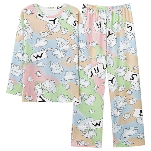 GOSO Pyjamas für Mädchen Lange Ärmel Beiläufige Nachtwäsche Oberteile & Hosen Pyjamas Set für Teenager Mädchen für Frühling/Herbst von GOSO