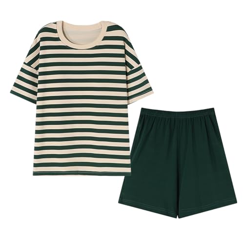 GOSO Summer PJS Girls Pyjamas Set Loungewear Set Nightwear Short Sleeves+Shorts, Cute Stylish Sleepwear for Teen Girls von GOSO