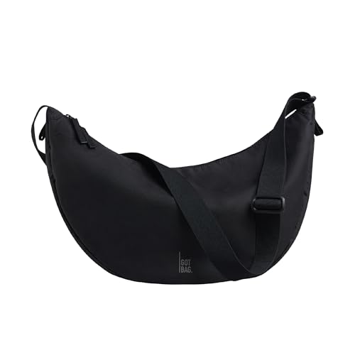 GOT BAG Crossbody Moon Bag | Halbmond Handtasche Wasserabweisend | Stylische Umhängetasche mit verstellbarem Gurt (black, large) von GOT BAG