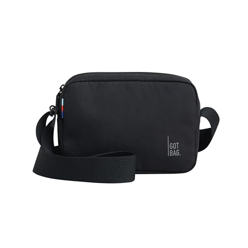GOT BAG Umhängetasche Crossbody Bag aus Ocean Impact Plastic | Schultertasche Wasserabweisend | Stylische Handy Umhängetasche Klein mit verstellbarem Gurt (Black) von GOT BAG