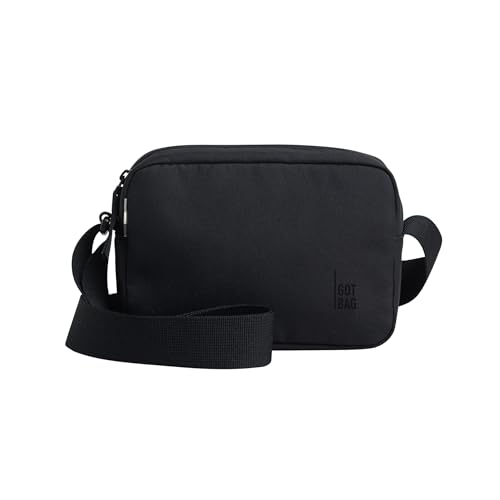 GOT BAG Umhängetasche Crossbody Bag aus Ocean Impact Plastic | Schultertasche Wasserabweisend | Stylische Handy Umhängetasche Klein mit verstellbarem Gurt (black monochrome) von GOT BAG